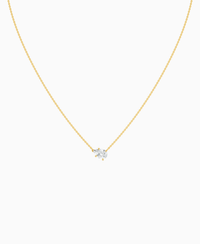Prong Solitaire Necklace - 14K Yellow Gold