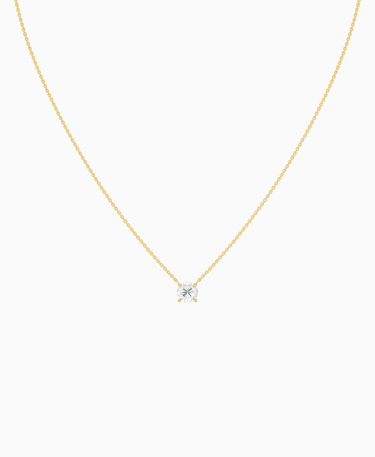 Prong Solitaire Necklace - 9K Yellow Gold