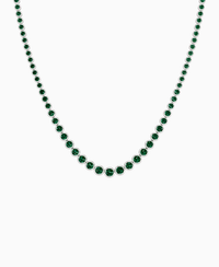 Bezel Graduated Tennis Necklace - 14K White Gold