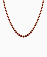Bezel Graduated Tennis Necklace - 14K Rose Gold