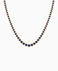 Bezel Graduated Tennis Necklace - 14K Yellow Gold