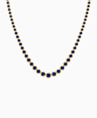 Bezel Graduated Tennis Necklace - 18K Yellow Gold