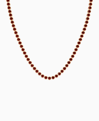 Bezel Tennis Necklace - 18K Rose Gold