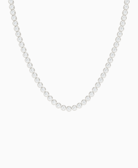 Bezel Tennis Necklace - 18K White Gold