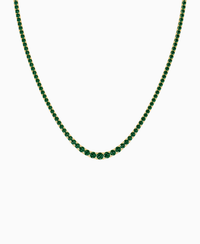 Prong Graduated Tennis Necklace - 9K Yellow Gold