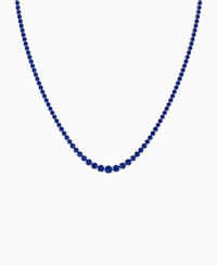 Prong Graduated Tennis Necklace - 18K White Gold