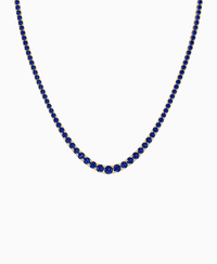 Prong Graduated Tennis Necklace - 14K Yellow Gold