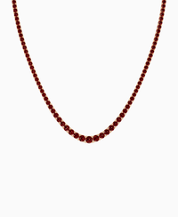 Prong Graduated Tennis Necklace - 18K Rose Gold