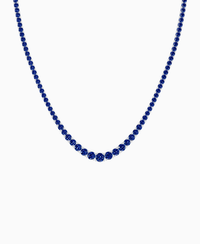 Prong Graduated Tennis Necklace - 9K White Gold