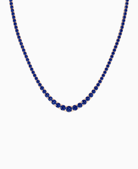 Prong Graduated Tennis Necklace - 14K Rose Gold
