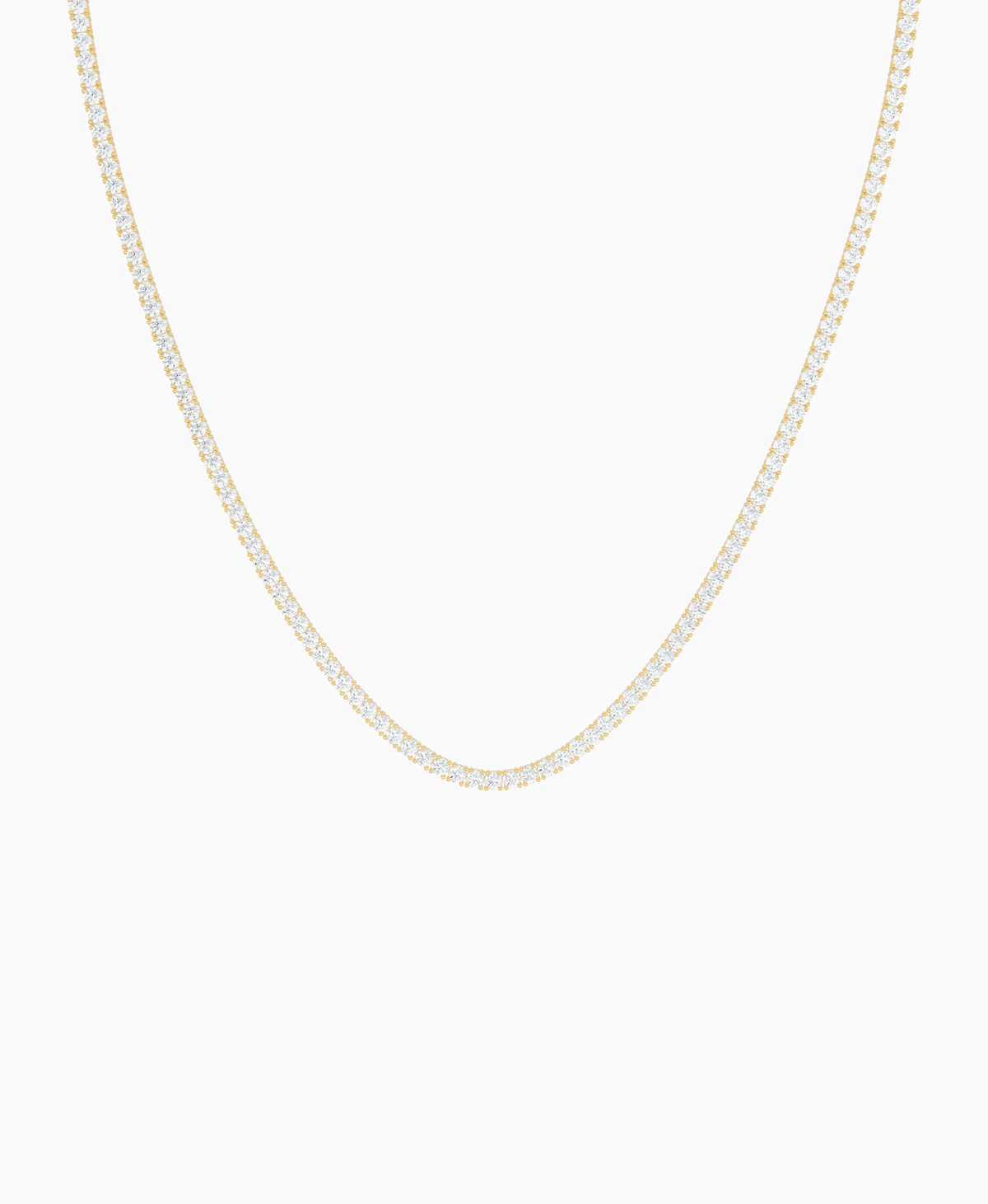 Prong Tennis Necklace - 9K Yellow Gold