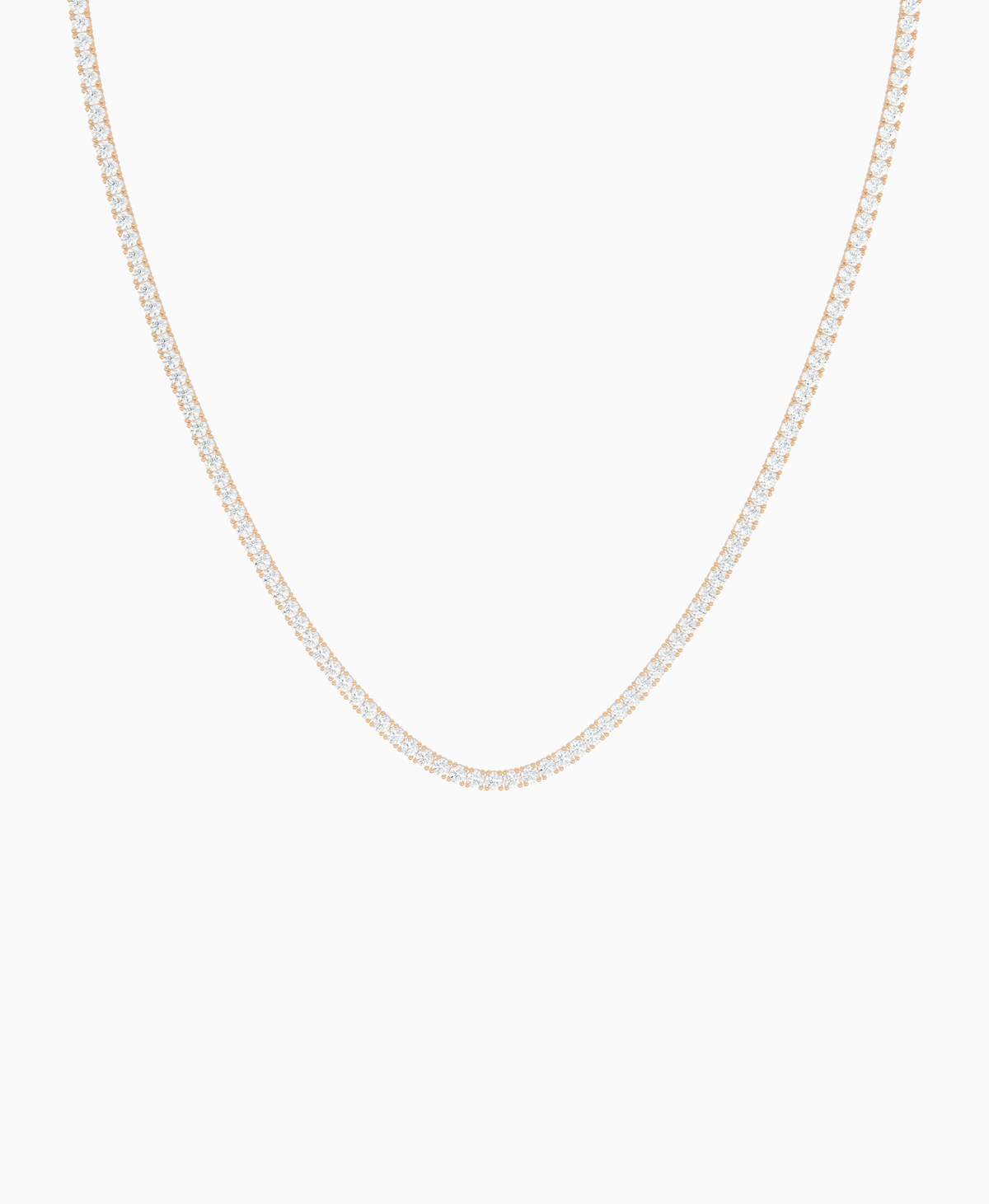 Prong Tennis Necklace - 18K Rose Gold