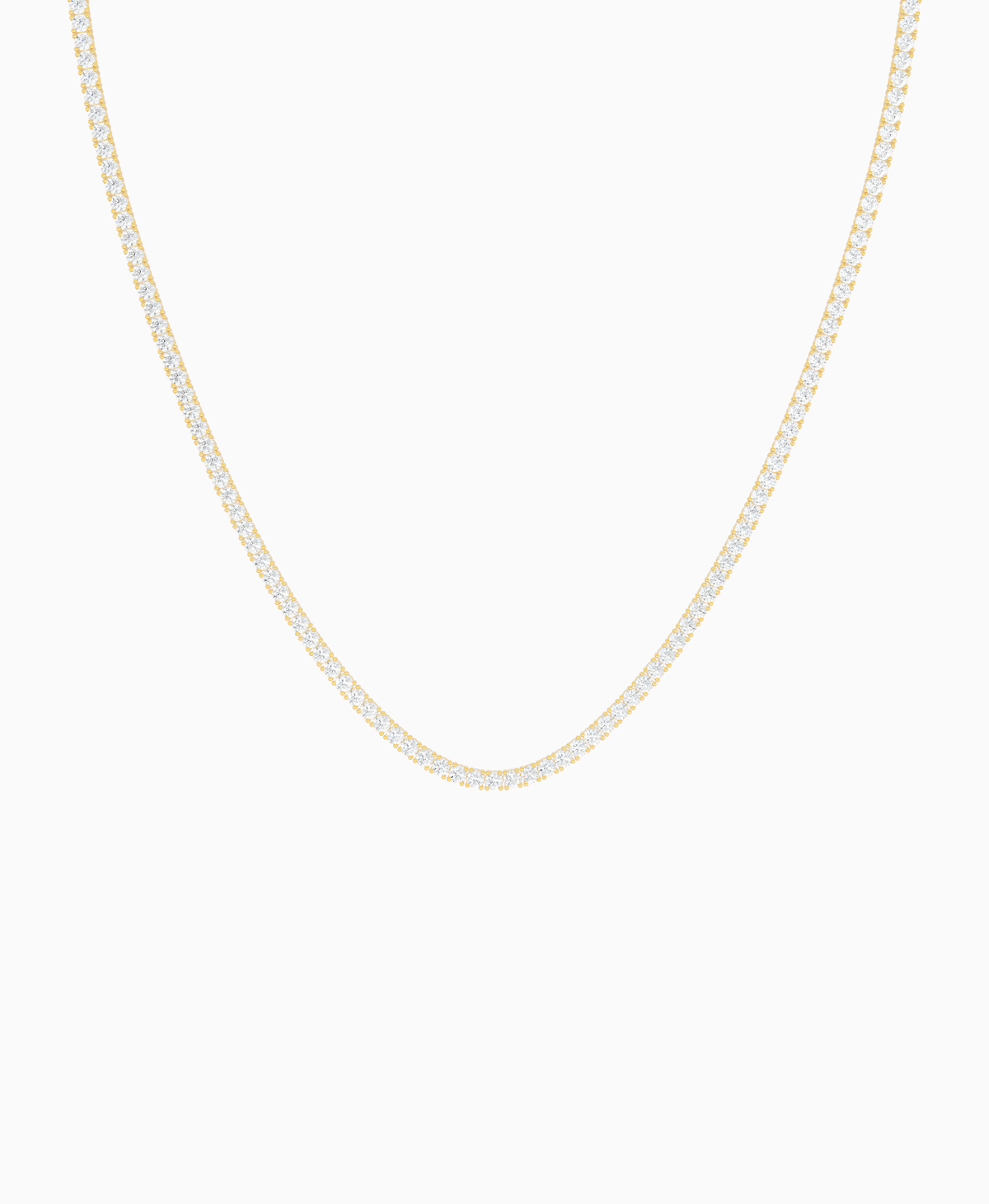 Prong Tennis Necklace - 18K Yellow Gold