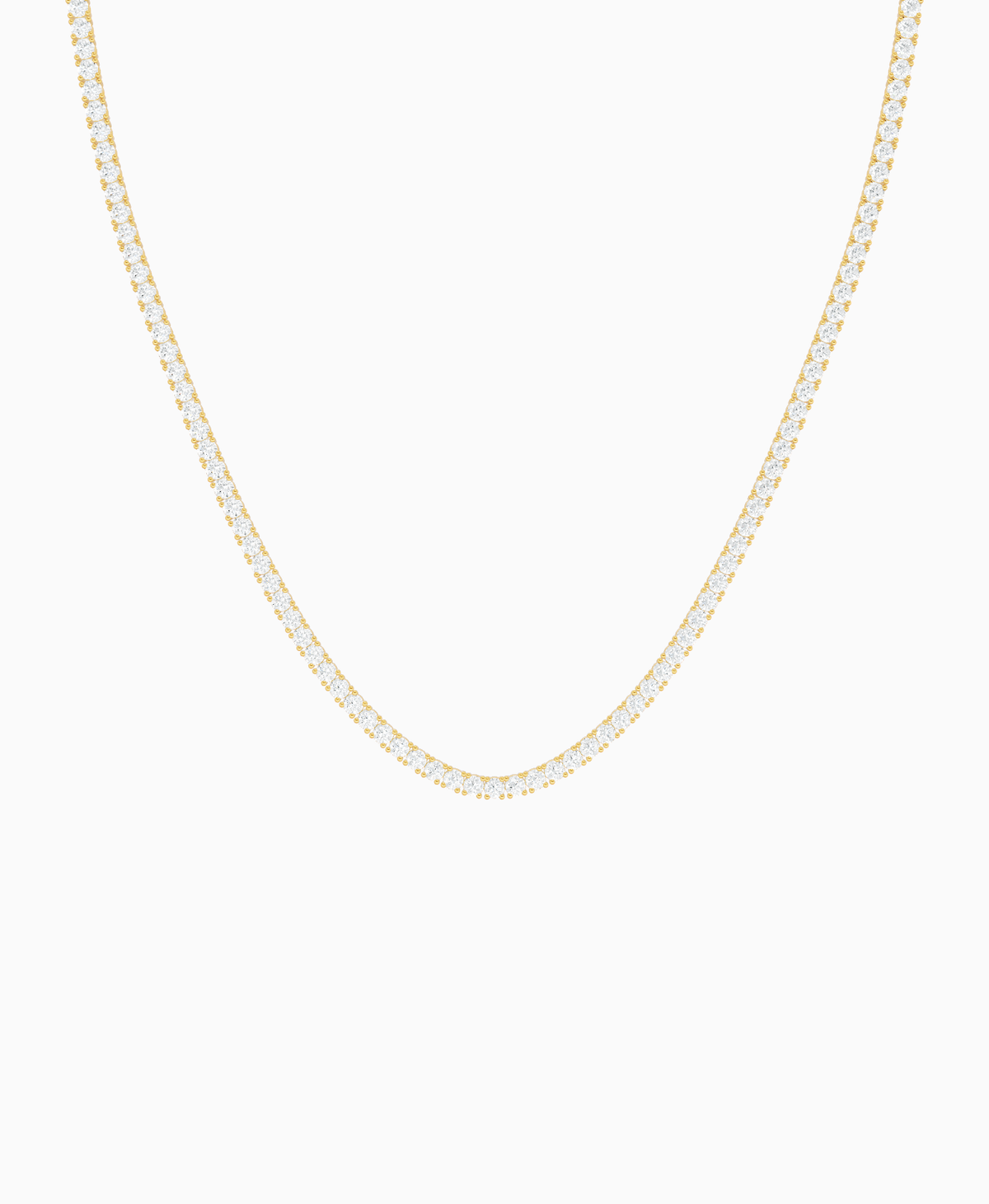 Prong Tennis Necklace - 14K Yellow Gold