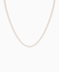 Prong Tennis Necklace - 9K Rose Gold