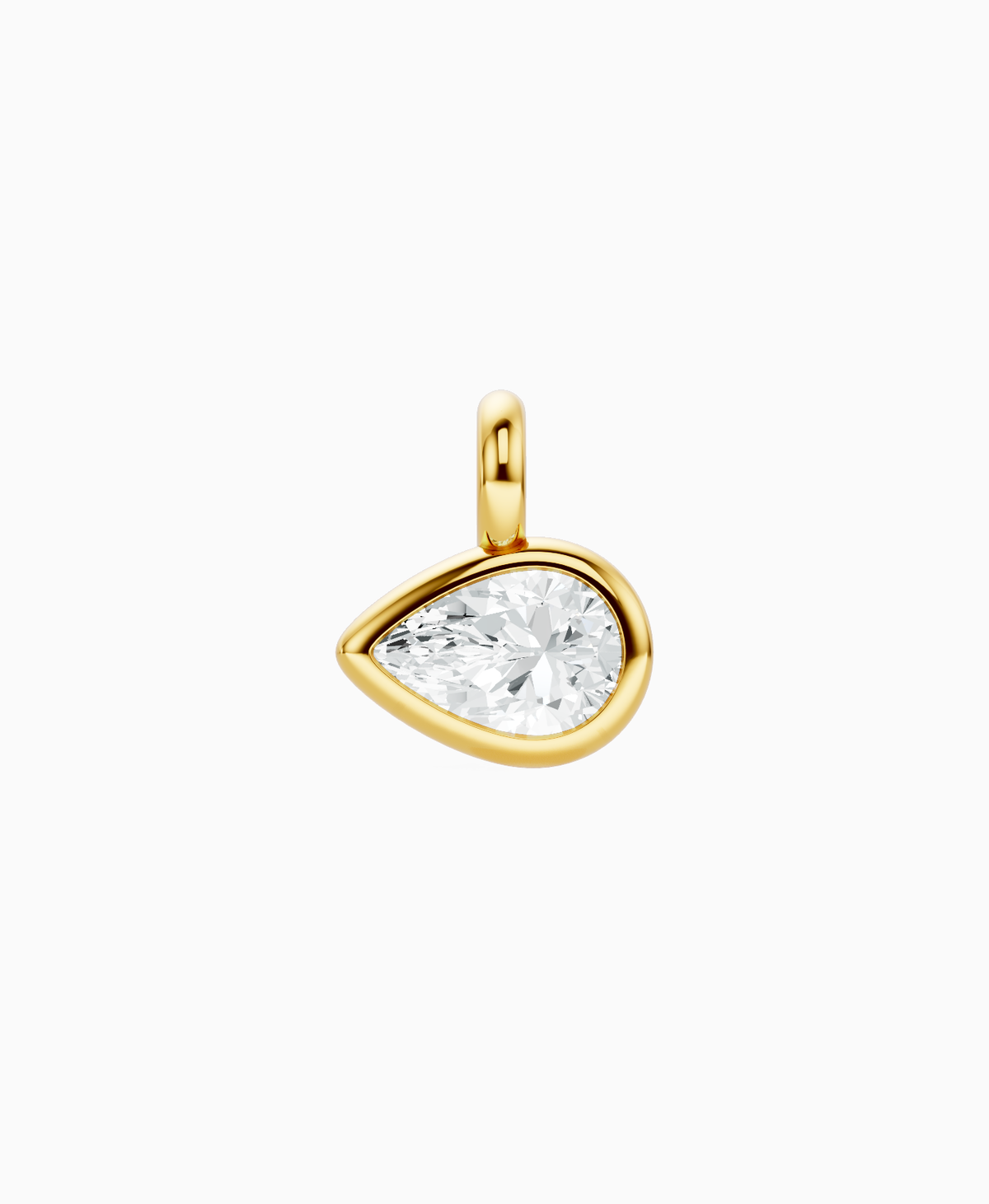 Bezel Necklace Pendant - 14K Yellow Gold