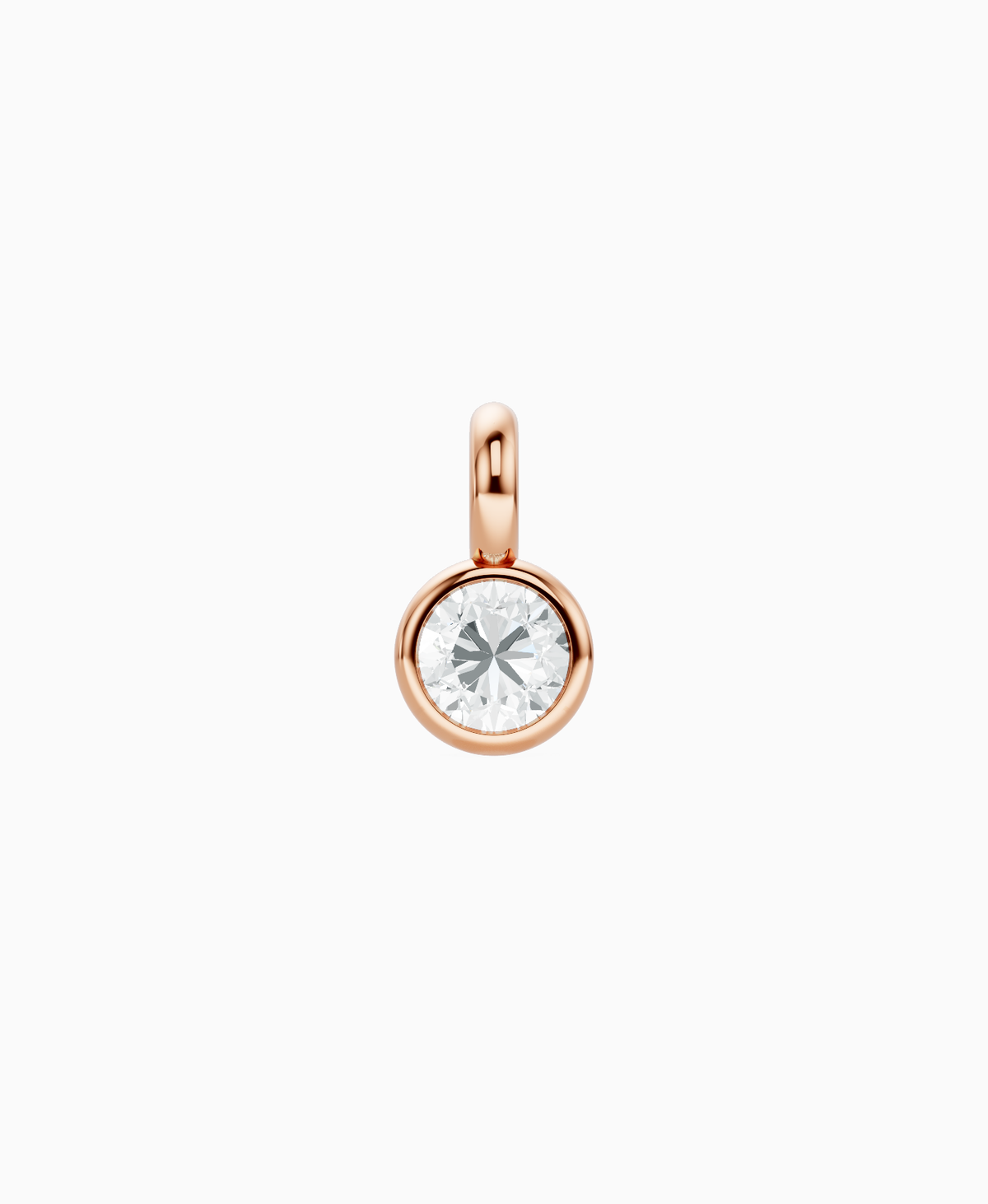 Bezel Necklace Pendant - 9K Rose Gold