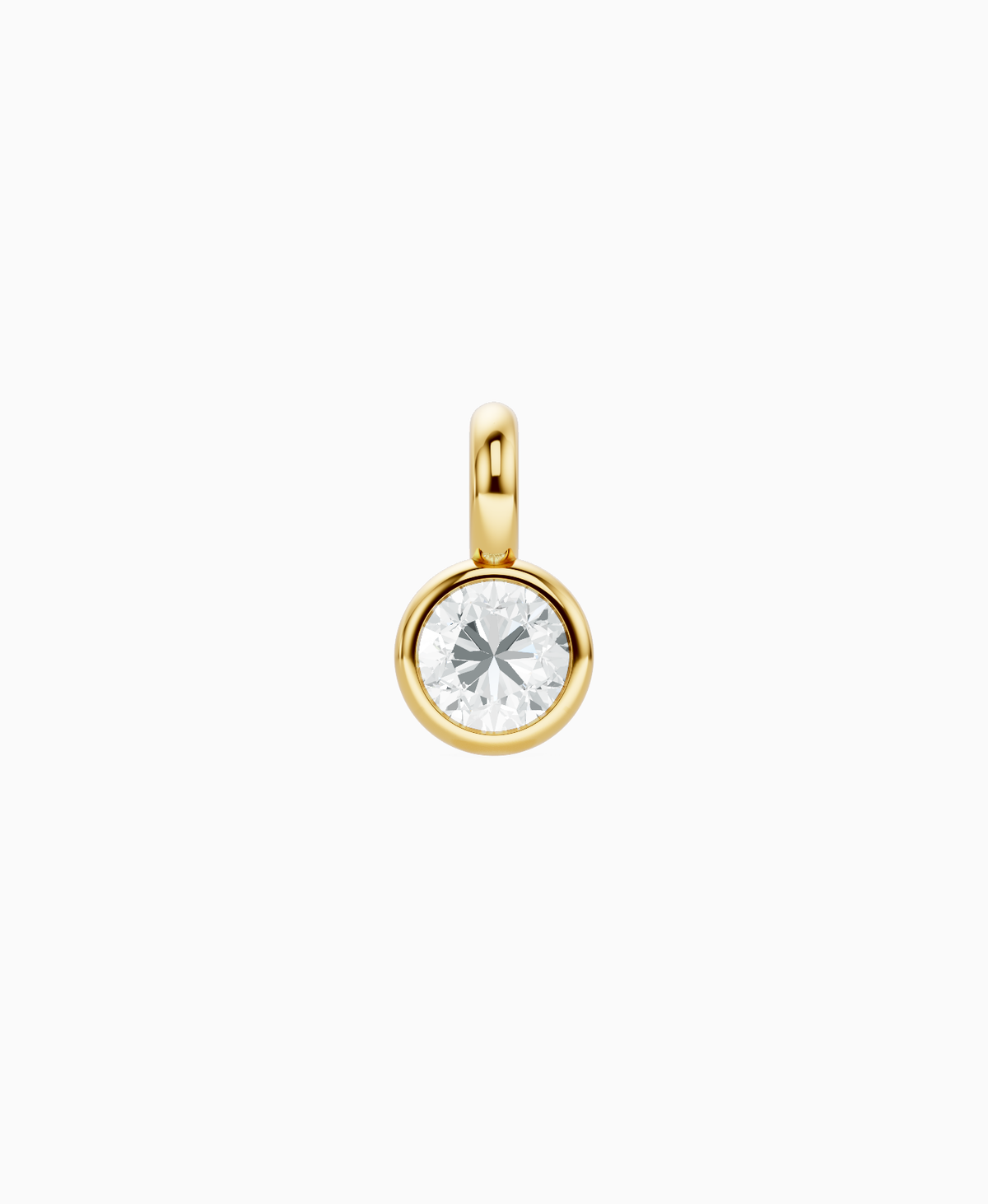 Bezel Necklace Pendant - 9K Yellow Gold