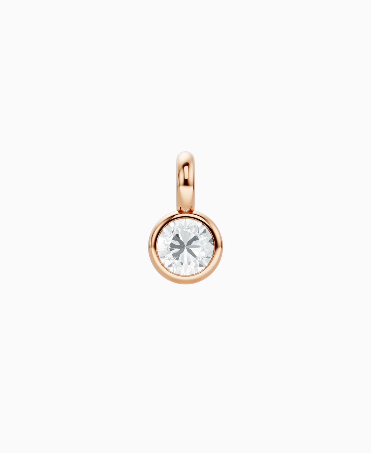 Bezel Necklace Pendant - 14K Rose Gold