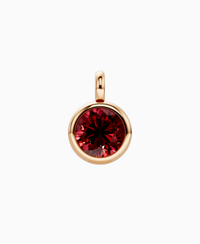 Bezel Necklace Pendant - 18K Rose Gold
