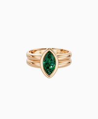 Double Band Bezel Ring - 18K Rose Gold