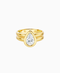 Double Band Bezel Ring - 18K Yellow Gold