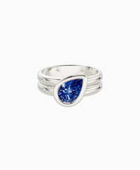 Royal Blue Lab Sapphire / Pear (Tilted) / 1ct
