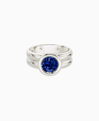 Royal Blue Lab Sapphire / Round / 1ct