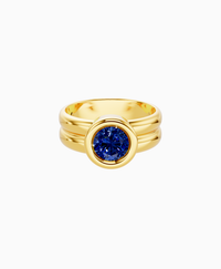 Royal Blue Lab Sapphire / Round / 1ct