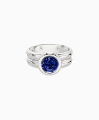 Royal Blue Lab Sapphire / Round / 1ct