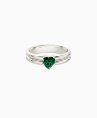 Double Band Prong Ring - 18K White Gold