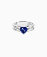 Royal Blue Lab Sapphire / Heart / 1ct