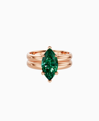 Double Band Prong Ring - 9K Rose Gold