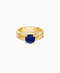 Royal Blue Lab Sapphire / Round / 1ct
