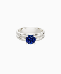 Royal Blue Lab Sapphire / Round / 1ct