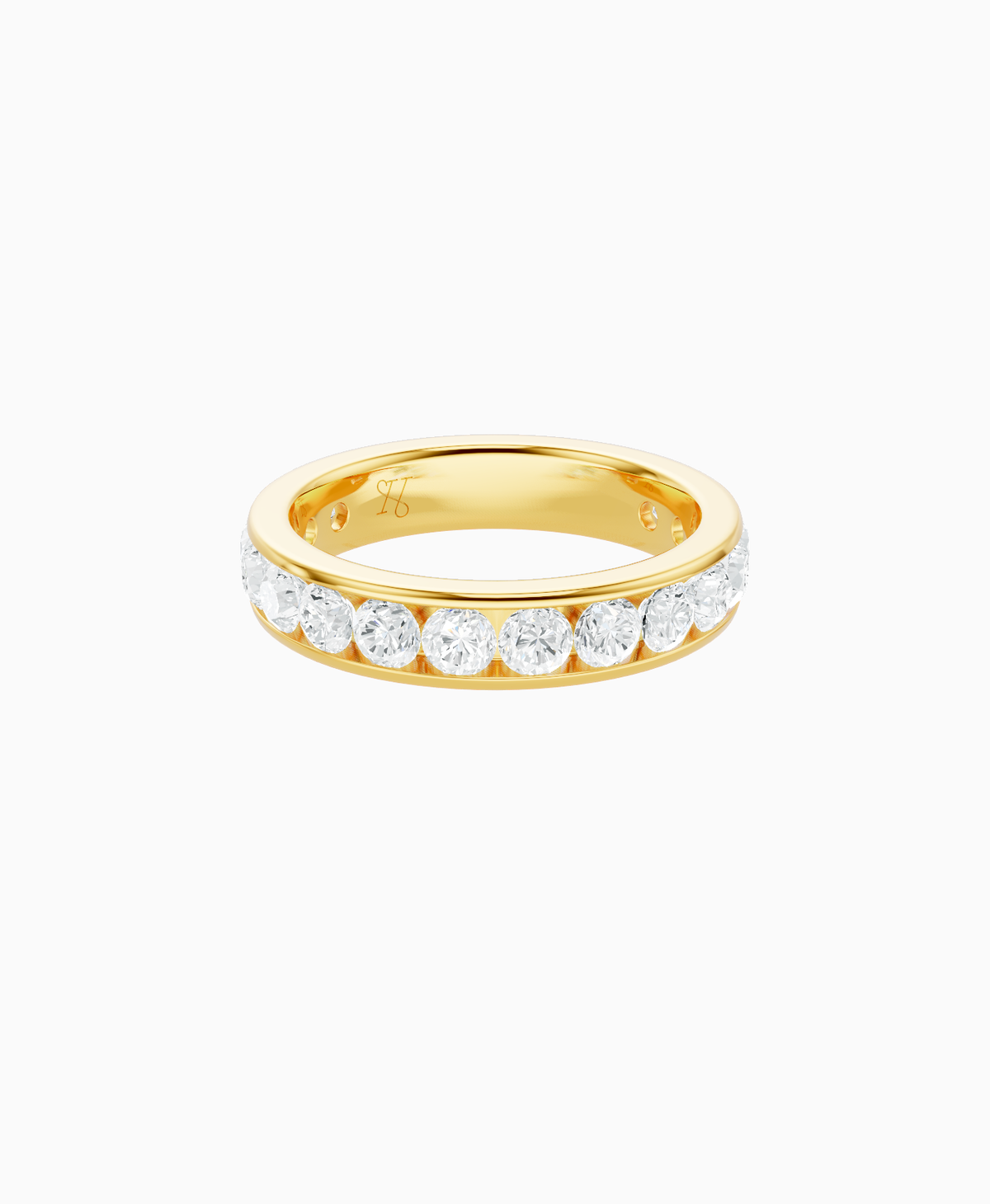 Channel Set Eternity Ring - 18K Yellow Gold