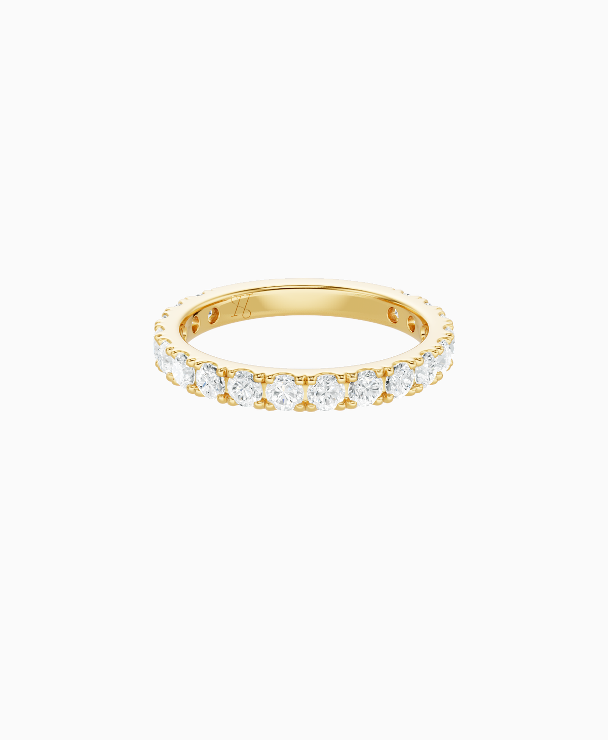 Pave Eternity Ring - 9K Yellow Gold