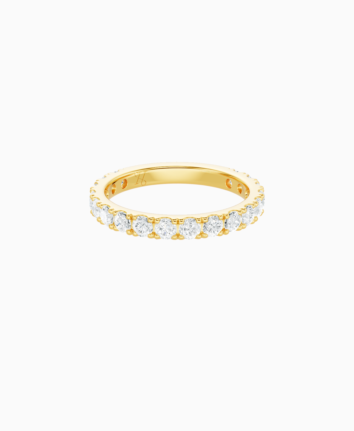 Pave Eternity Ring - 18K Yellow Gold