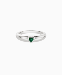 Raised Bezel Pinky Ring - 14K White Gold