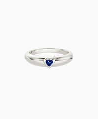 Raised Bezel Pinky Ring - 18K White Gold