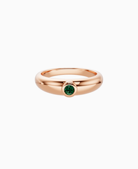 Raised Bezel Pinky Ring - 9K Rose Gold