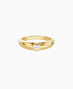 Raised Bezel Pinky Ring - 9K Yellow Gold