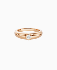 Raised Bezel Pinky Ring - 14K Rose Gold