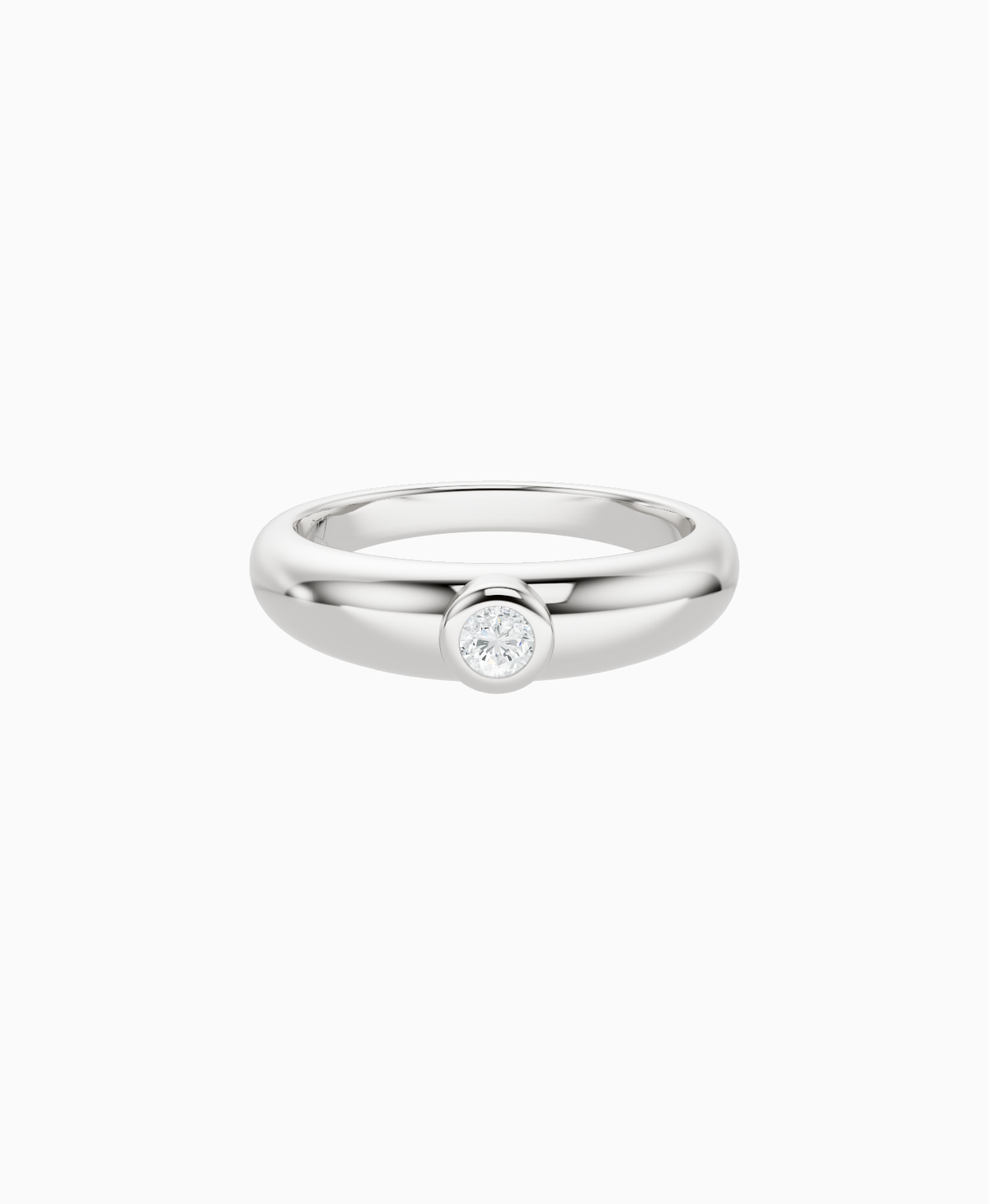 Raised Bezel Pinky Ring - Platinum