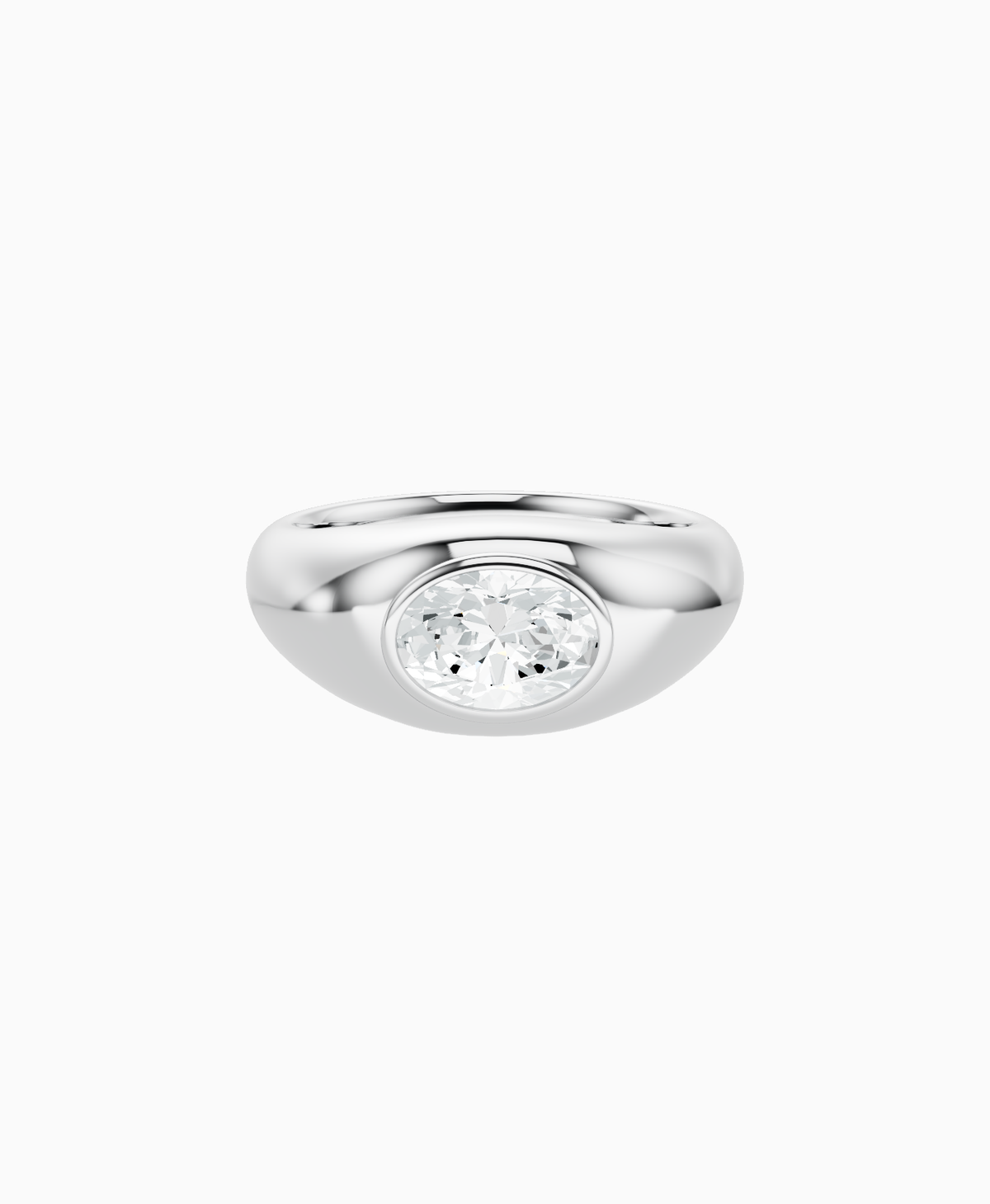 Heritage Bezel Signet Ring - 9K White Gold