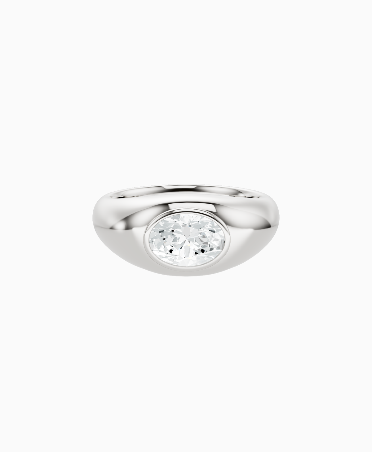Heritage Bezel Signet Ring - 14K White Gold