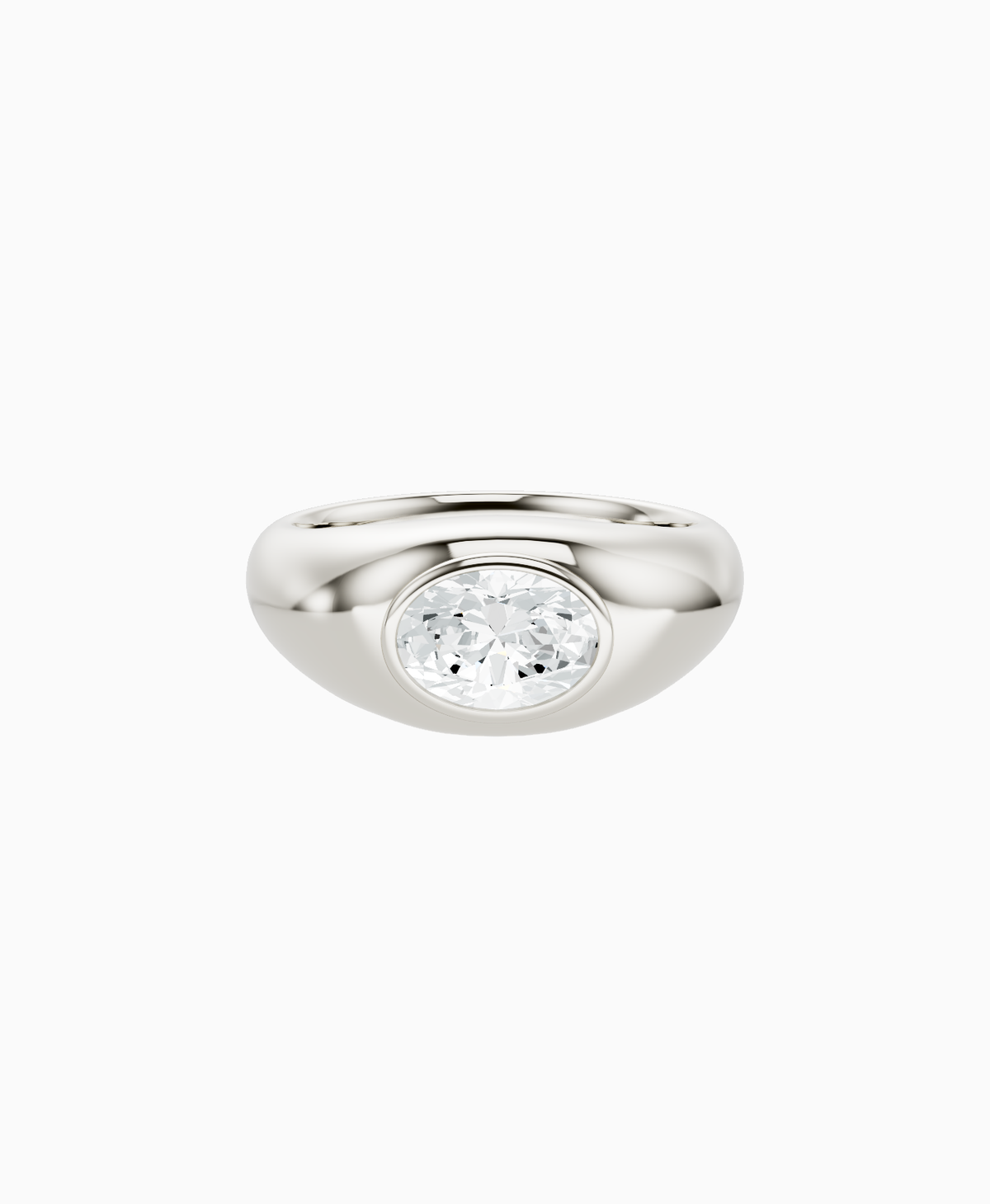 Heritage Bezel Signet Ring - 18K White Gold